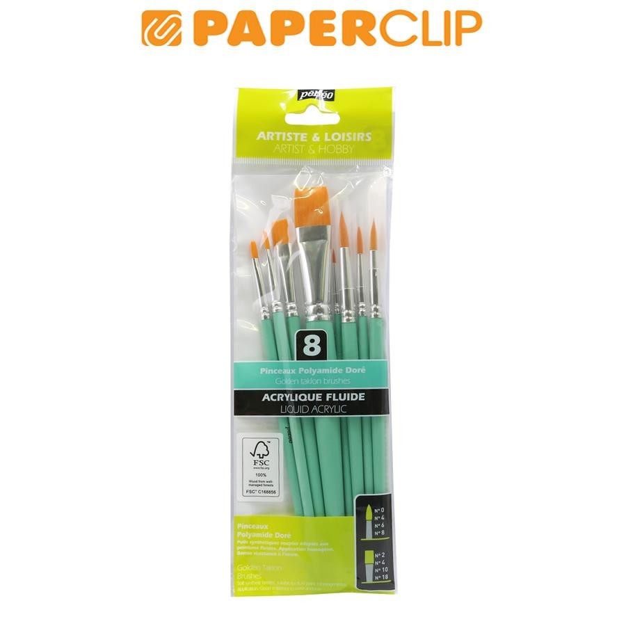 

KUAS LUKIS PEBEO GOLDEN TAKLON ARTIST & HOBBY SET 8 952312