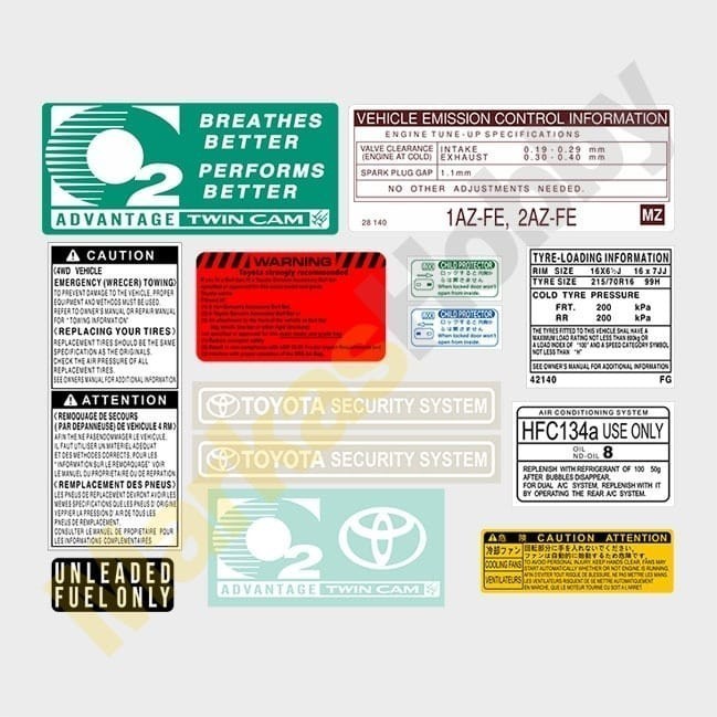 Toyota Rav 4 Rav4 Stiker  Variasi Sticker Peringatan Detail  Warning Set Emblem Mobil Decal Set Wrap