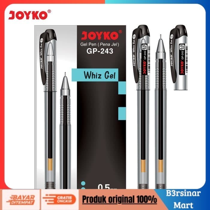 

[[KUALITAS TERBAIK]] Gel Pen / Pulpen / Pena Joyko GP243 / Whiz Gel / 0.5 mm / 1 BOX 12PCS COD