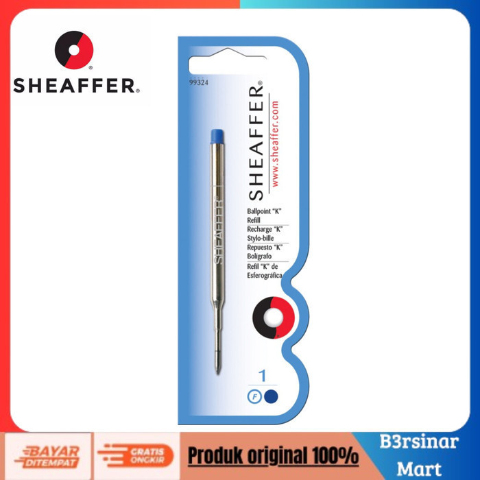 

[[KUALITAS TERBAIK]] Sheaffer® Ballpoint Refill "K" Style Black Medium Blister Card Biru COD