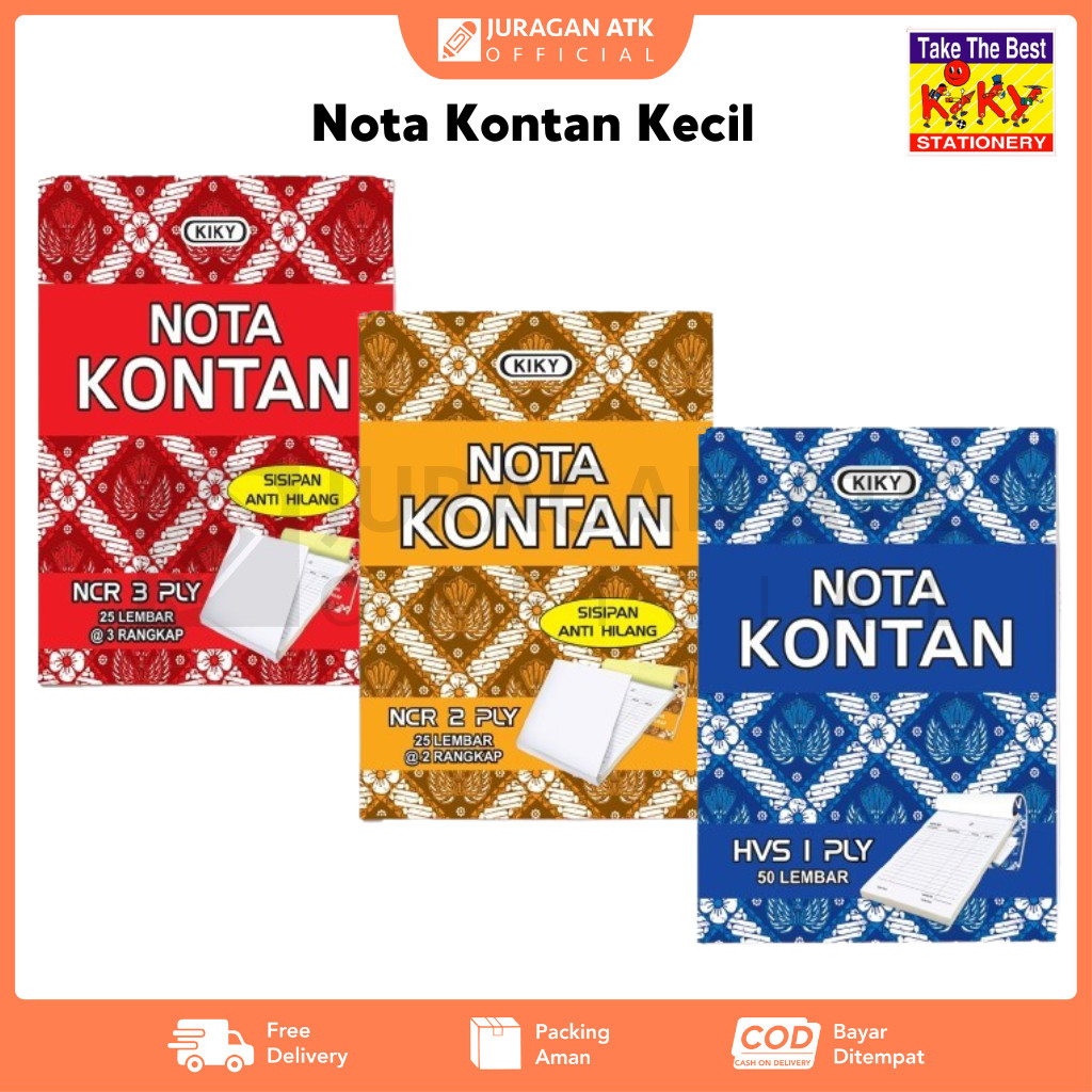 

Nota Kontan Kecil Kiky 1Ply/ 2Ply/ 3Ply - 1 Buku
