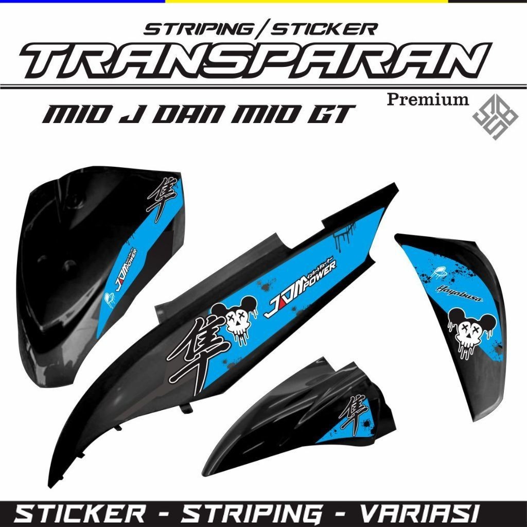 STIKER MOTOR MIO J/ MIO GT STICKER transparan STRIPING MIO J setiker variasi TRANSPARAN STIKER TRANS
