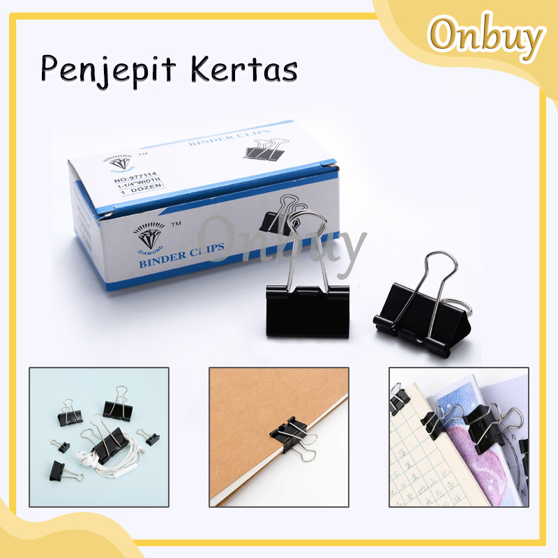 Penjepit Kertas Eselon / Binder Clip / Klip Hitam / Penjepit Kertas