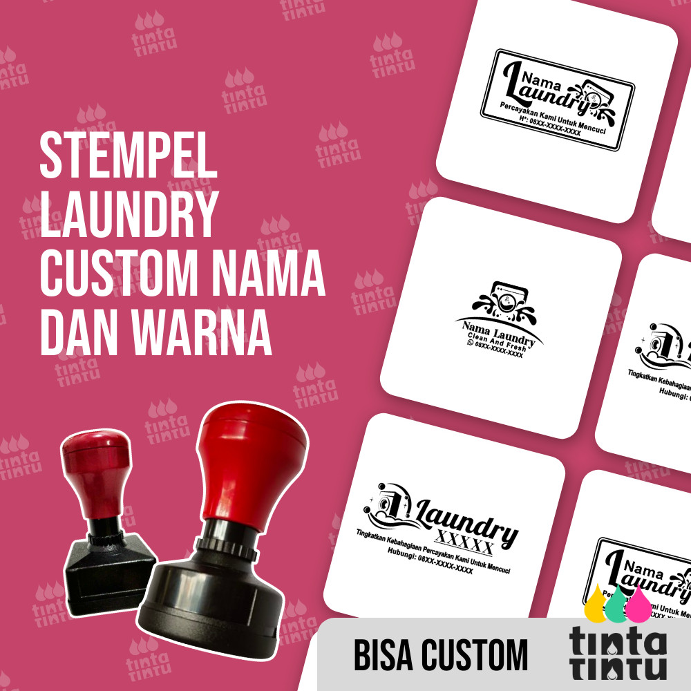 

Stempel Laundry Custom Nama dan Warna