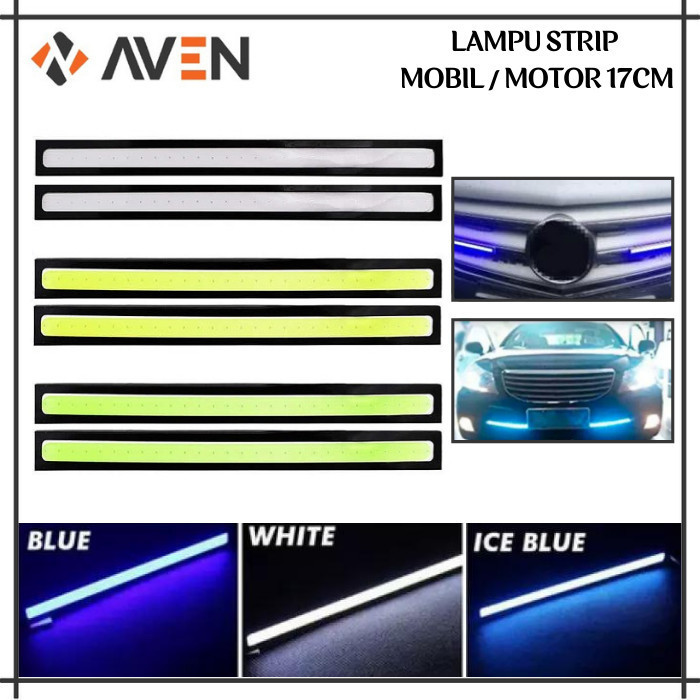 AVEN Lampu DRL LED COB Plasma 17Cm Lamp Strip Depan Mobil Motor