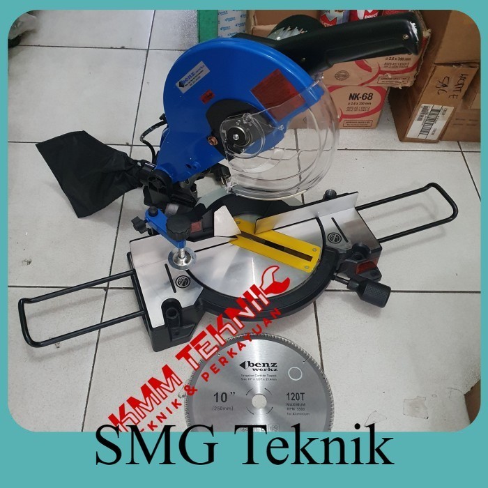 Berkualitas BENZ MESIN POTONG ALUMINIUM BZ8004 BZ 8004 MITRE MITER SAW 10" DINAMO GYJ906