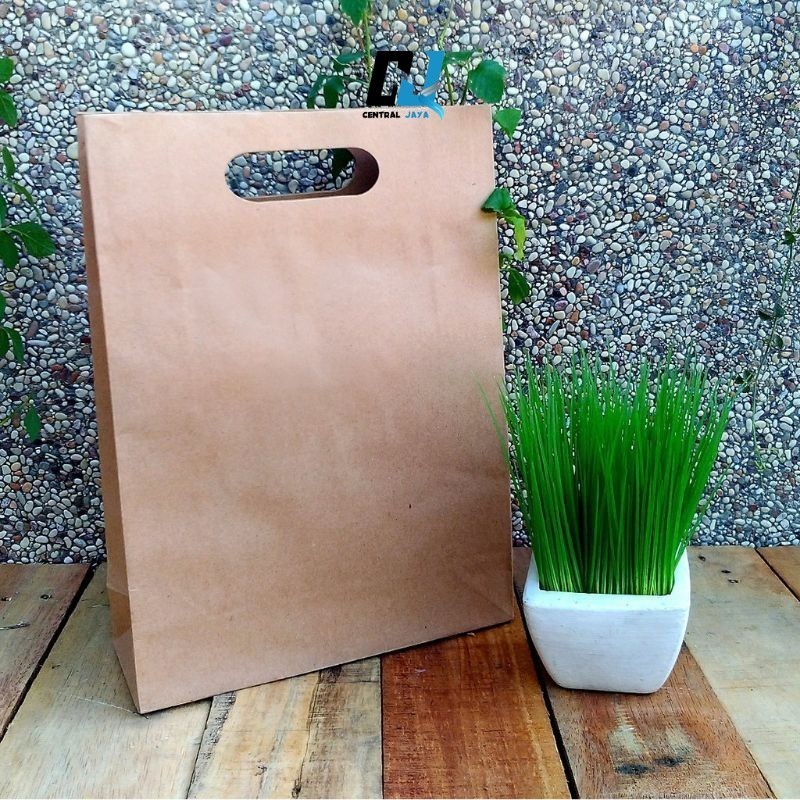 

Paperbag coklat polos bahan tebal (model plong)