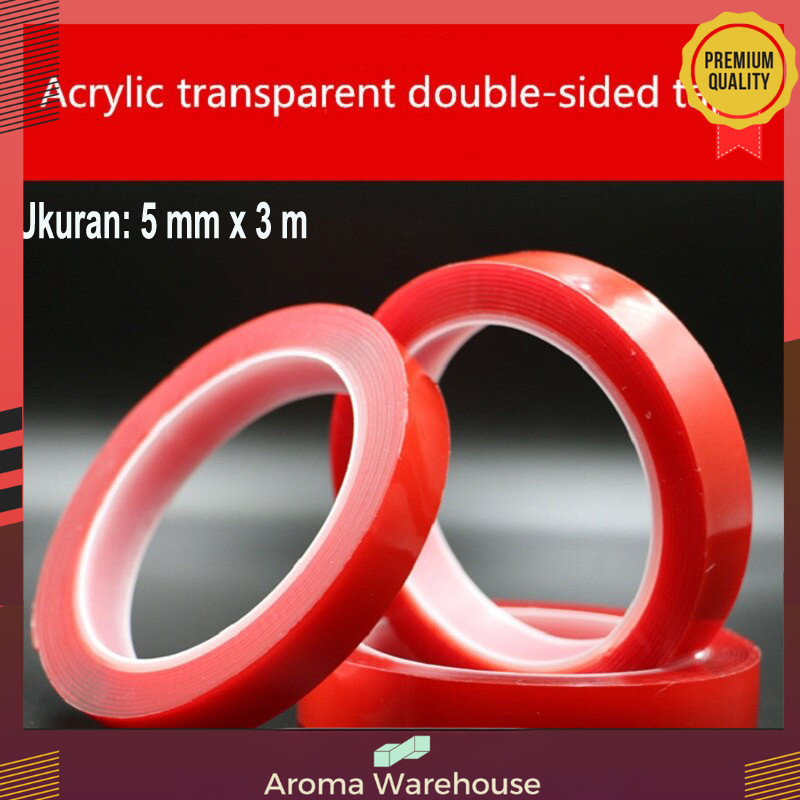 

SZBFT Perekat Double Tape Acrylic Adhesive Transparent Sticker 5mmx3M - J4702