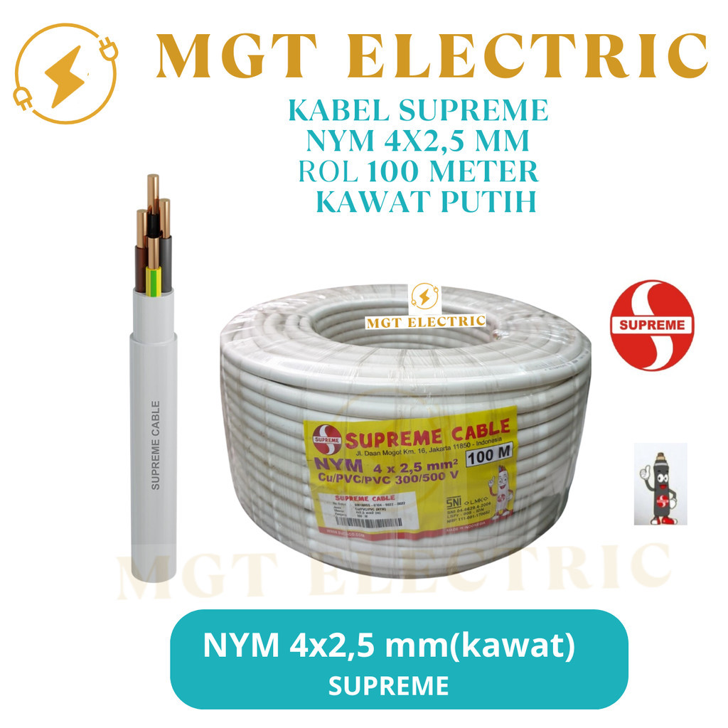 KABEL SUPREME NYM 4X2.5 MM 100 METER / NYM 4X2,5 MM 100 M SUPREME