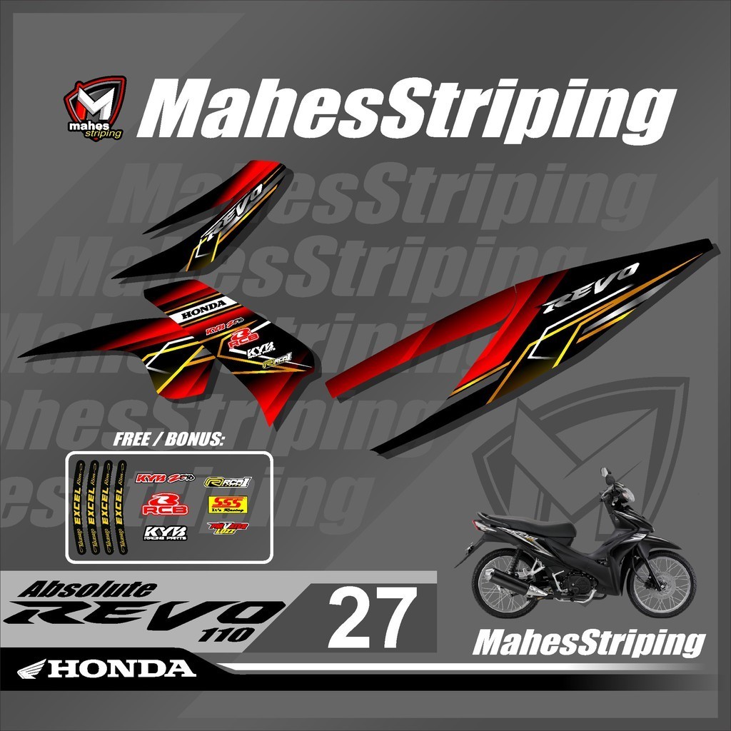 Striping Sticker Revo Absolute - Stiker Lis Variasi Revo 2010-2013 Desain Racing Roadrace