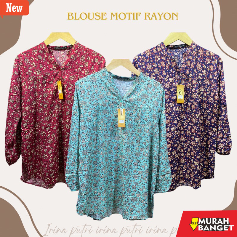 Blouse Wanita Kekinian BLOUSE RAYON FATHIN BASIC MOTIF BUNGA