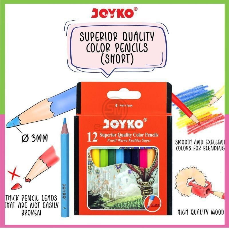 

Pensil Warna Joyko 12 Pendek CP-102 ( 1 set )