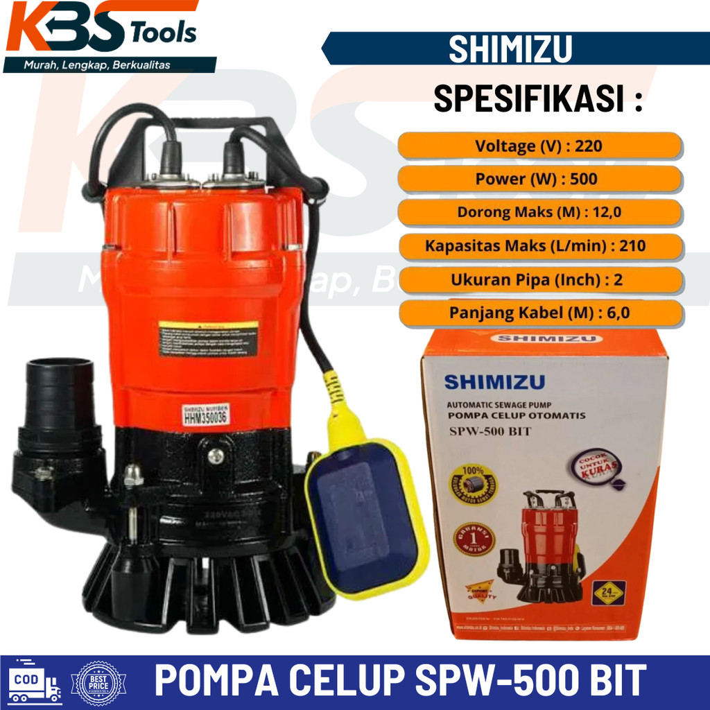 Pompa Celup Otomatis Shimizu SPW 500-BIT Air Bersih Kotor 2" Inch 500W