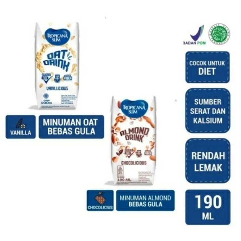 

R89 - Tropicana Slim Oat Drink 190 ml (RTD) - Minuman Oat Bebas Gula - ALF06