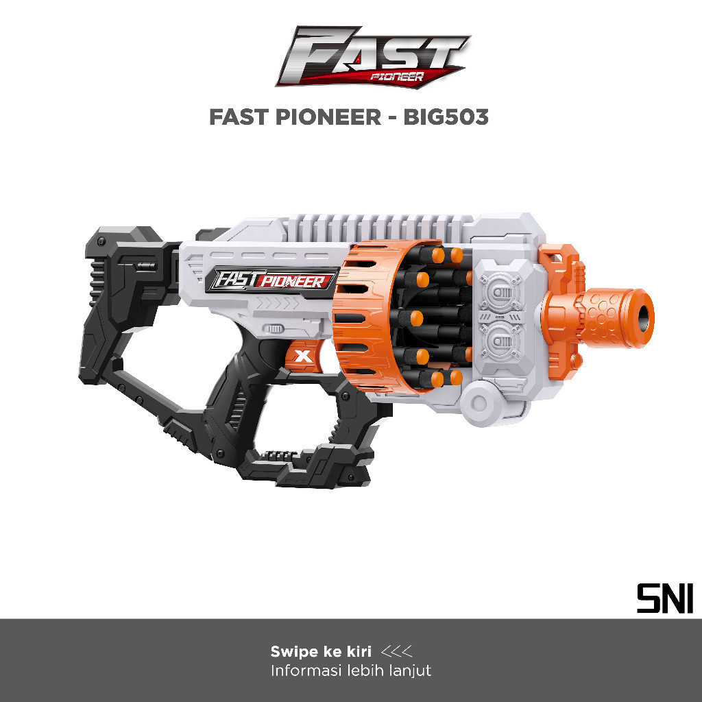 Fast Pioneer Electric Soft Bullet Toy / Machine Gun 36 Darts Gatling Series / Mainan Anak Peluru Bus