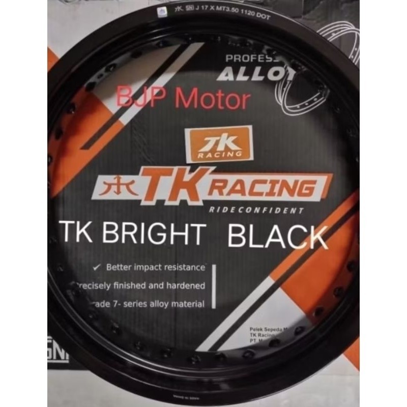 Velg TK Racing Ring 18 Dengan Pilihan Ukuran (1.60/1.85/2.15) BLACK BRIGHT WM 36H