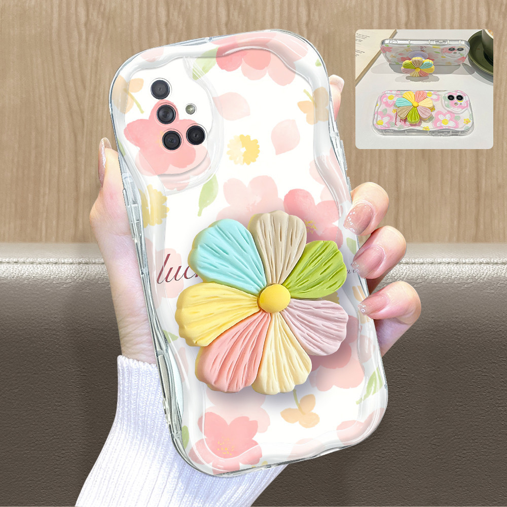 Casing Hp Untuk Compitable With Samsung A71 Phone Case Imut Handphone Cassing Soft Cover Dan Dudukan