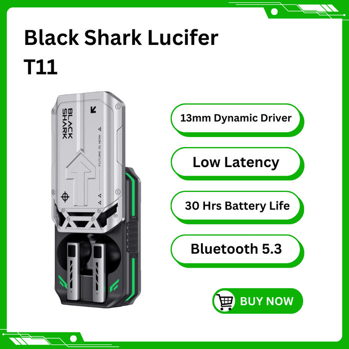 Black Shark Lucifer T11 TWS Earbuds Gaming Earphone Low Latency