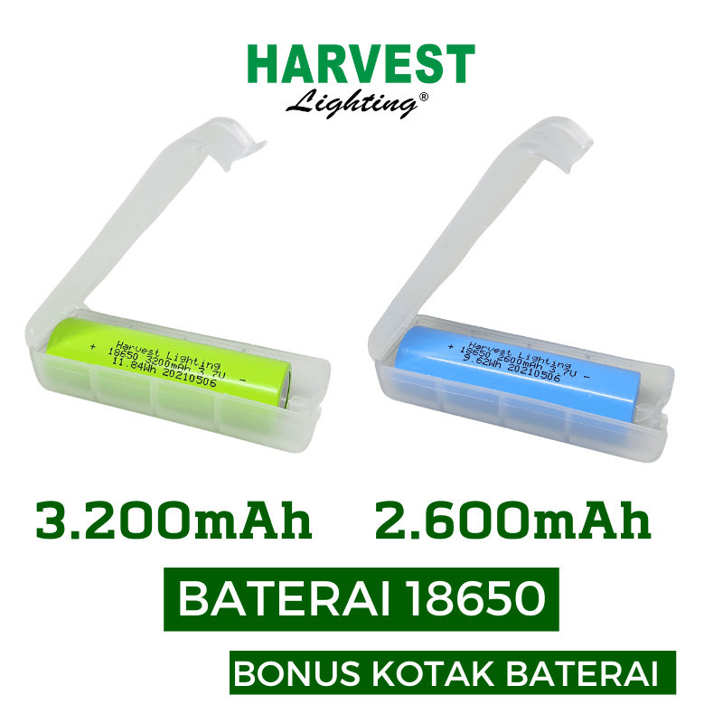 Harvest Lighting Baterai 18650 Battery Ion Lithium  2600 mAh 3200 mAh Rechargeable Real Capacity