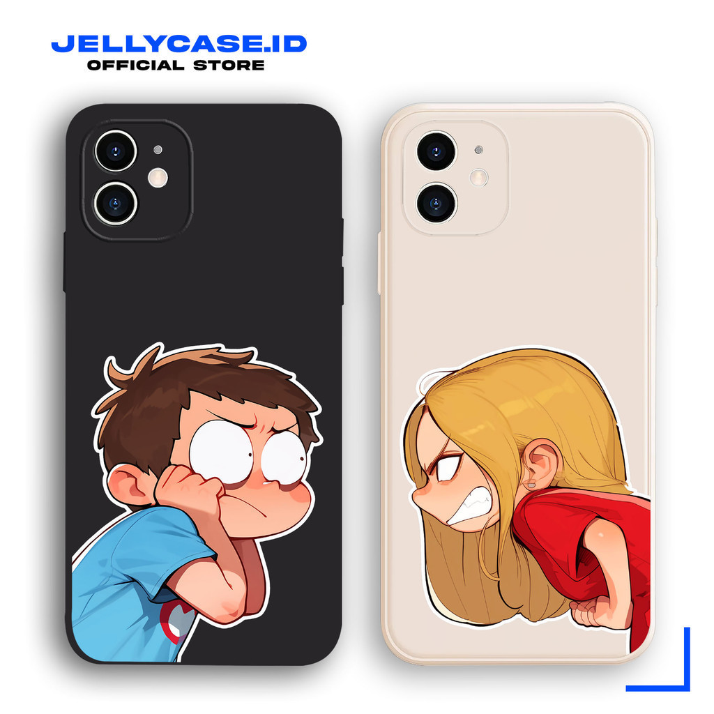 Soft Case Xiaomi Redmi Note12 Note11 Note9 Note10S 12C 9A 9 9C 9T 10A 10C JE441 Couple Angry Boy and