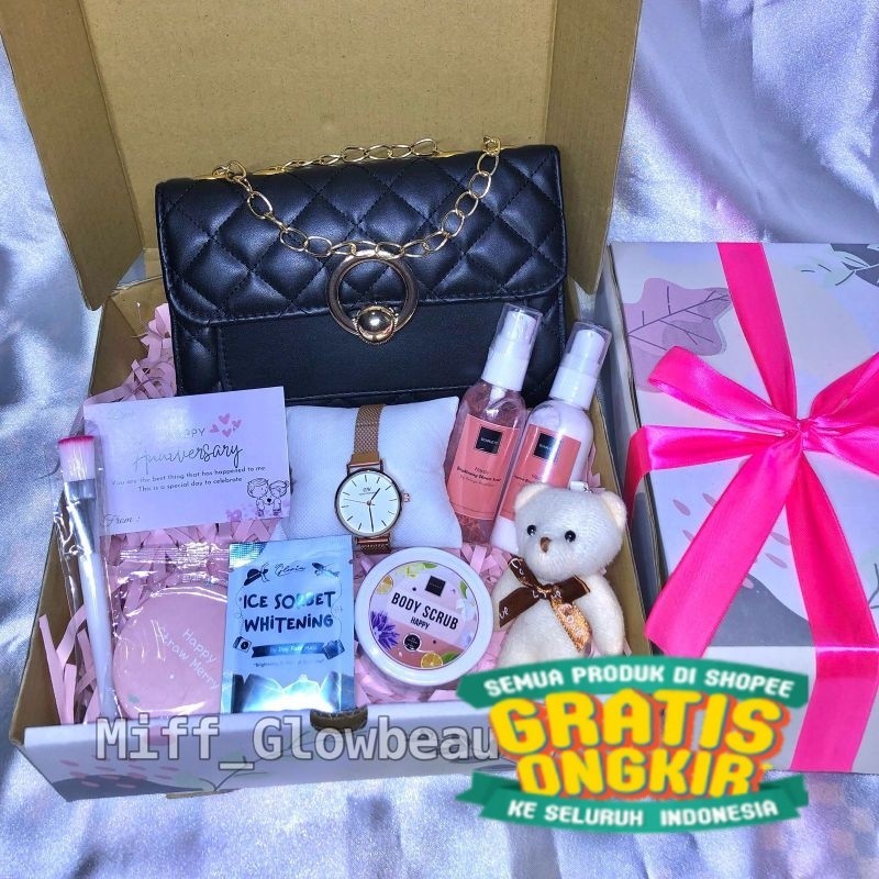 miffglow - REAL PICT 60ML TAS - HAMPERS GIFT BOX SCARLETT WHITENING MINI / Hampers scarlett mini / k