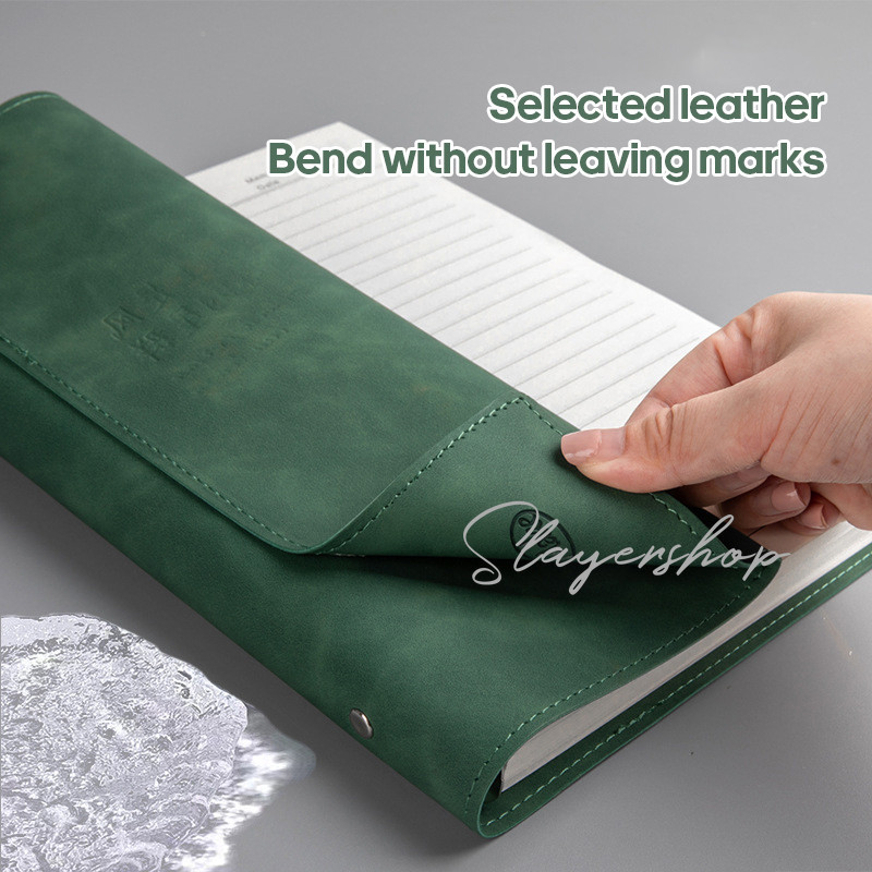 

HJK 240 Halaman Buku Catatan Kerja Cover Kulit Sintetis Premium Magnet Kertas A5 Notebooks Magnetic