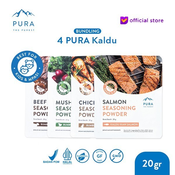 

AD Pura Kaldu Ayam Kampung, Sapi, Jamur & Salmon (20gr) 4 Pcs - MPASI - 2 Aym 1 Jamur, Salmon 20gr