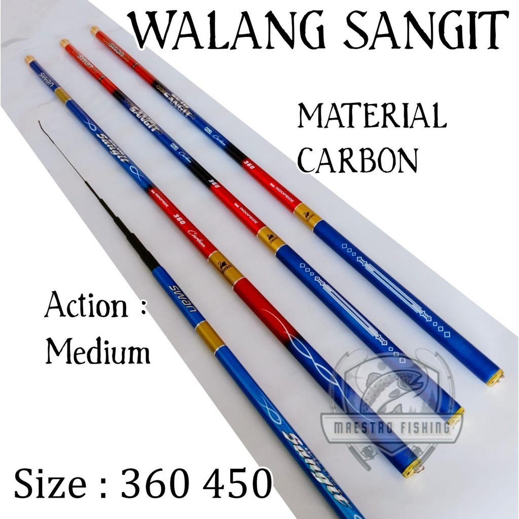 Swan Walang Sangit 360 Joran Tegek Ruas Panjang Bahan Carbon Action Medium Tongkat Pancing Tegeg Kol