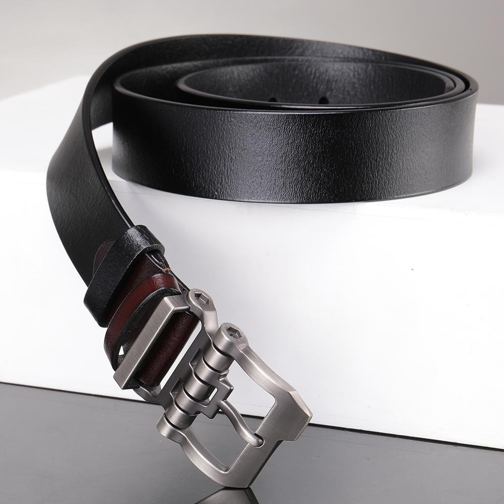 Kulit asli tanpa lapisan Gesper Pria Kulit Asli import/ Ikat Pinggang robot Gesper Sabuk Pria Import