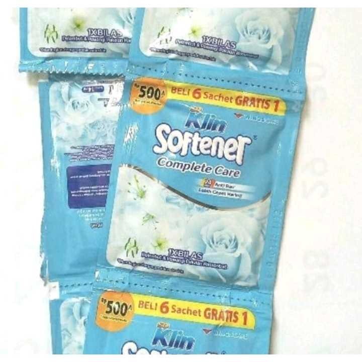 A587-14 Pcs So Klin Softener 1 x Bilas Complete Care Blue 14 Pcs x 14 mL Eceran 500 Pelembut dan pew