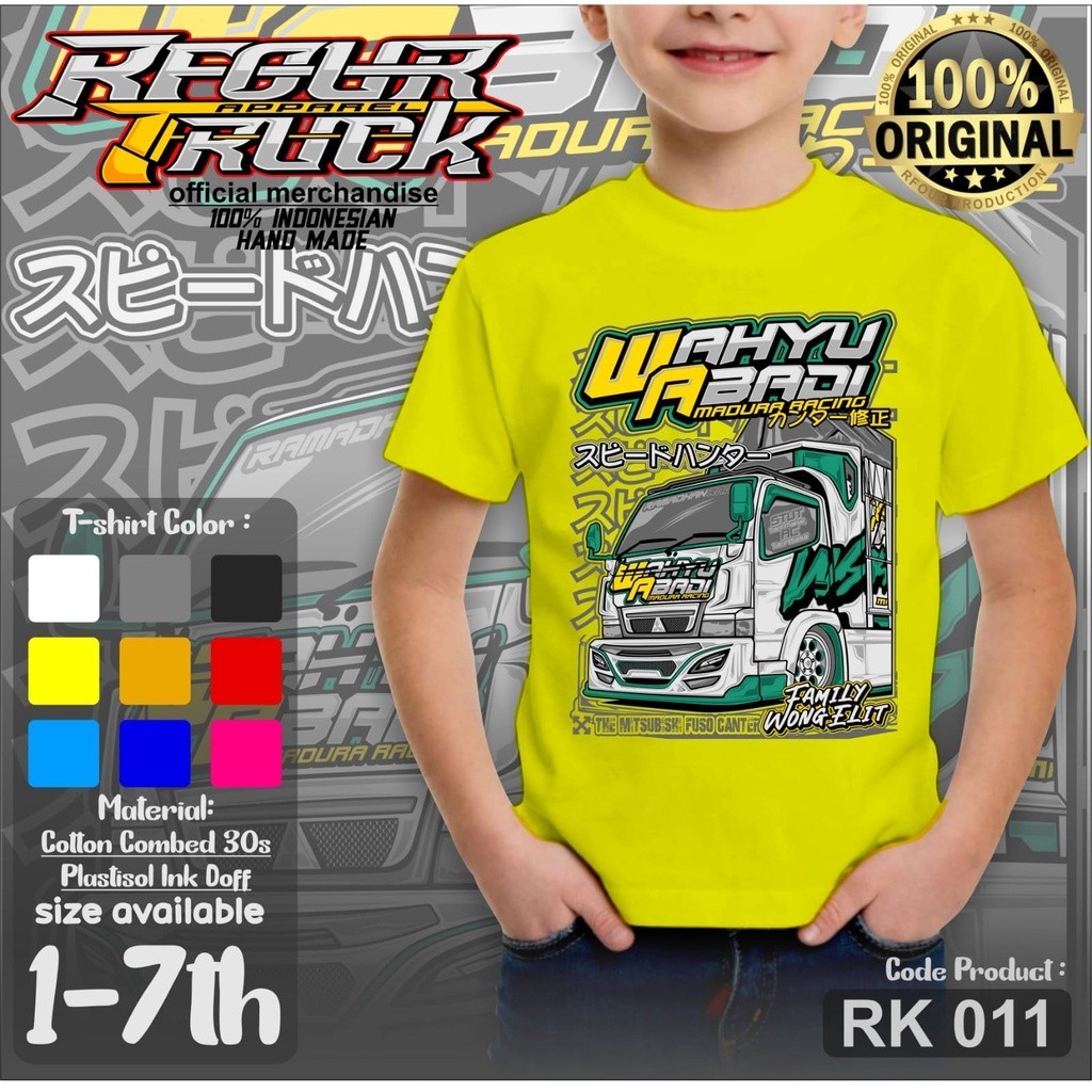 KAOS TRUK OLENG ANAK WAHYU ABADI TERBARU KAOS ANAK GABAR TRUK OLENG KAOS TRUK ANAK LAKI LAKI 4-7 TAH