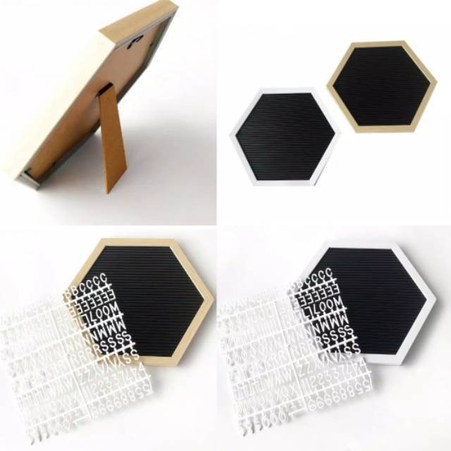 

BEST SELLER | Letter board hexagon felt message board papan huruf papan nama ✅