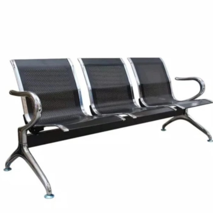 Kursi Tunggu / Kursi Bandara / Kursi Kantor Besi 3 Dudukan - KHUSUS WIL MAKASSAR