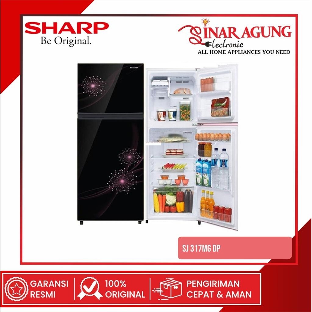 SHARP SJ317MGDP / SJ-317MGDP KULKAS 2 PINTU - GARANSI RESMI