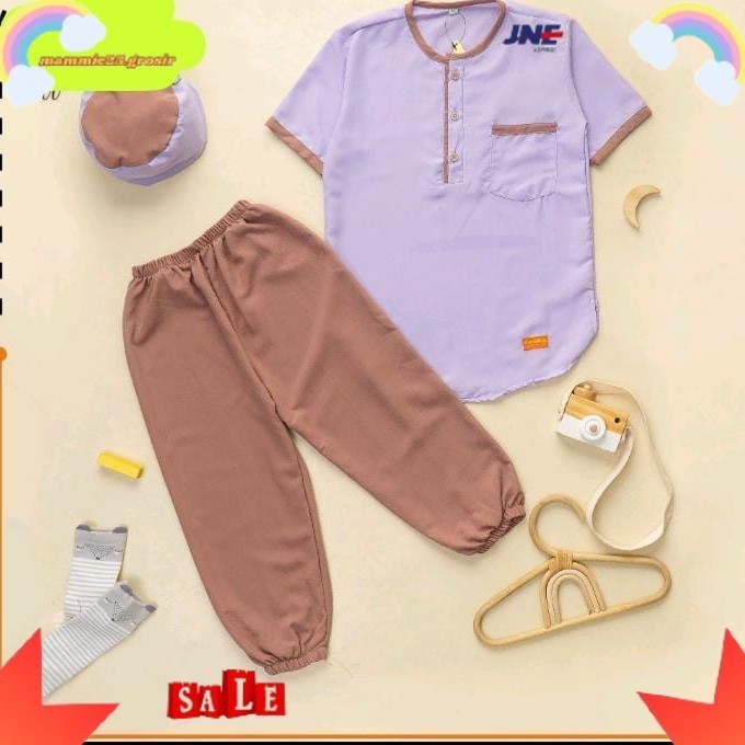 PROMO-Baju Koko Anak Laki Laki + Baju Anak Laki Laki ANDALUSIA ELEGANT 2 - Biru, 0
