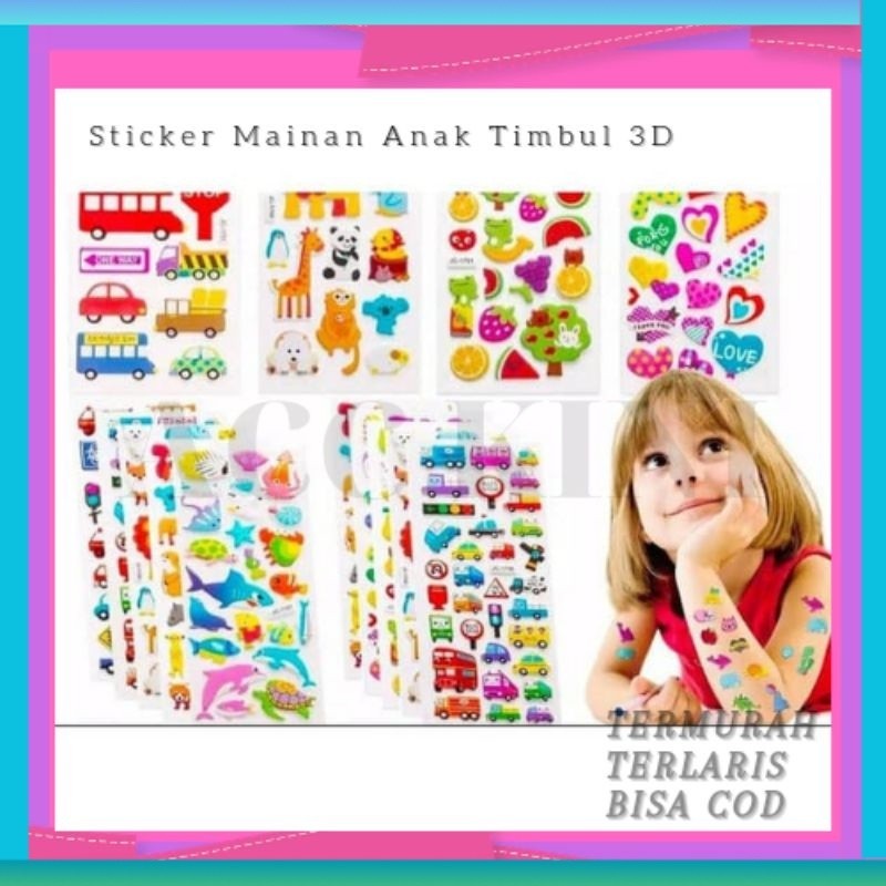 

Acckini - Sticker Mainan Anak / Sticker Anak Timbul / Sticker 3D / Sticker Tempel Anak Perempuan dan Laki Termurah Bisa COD