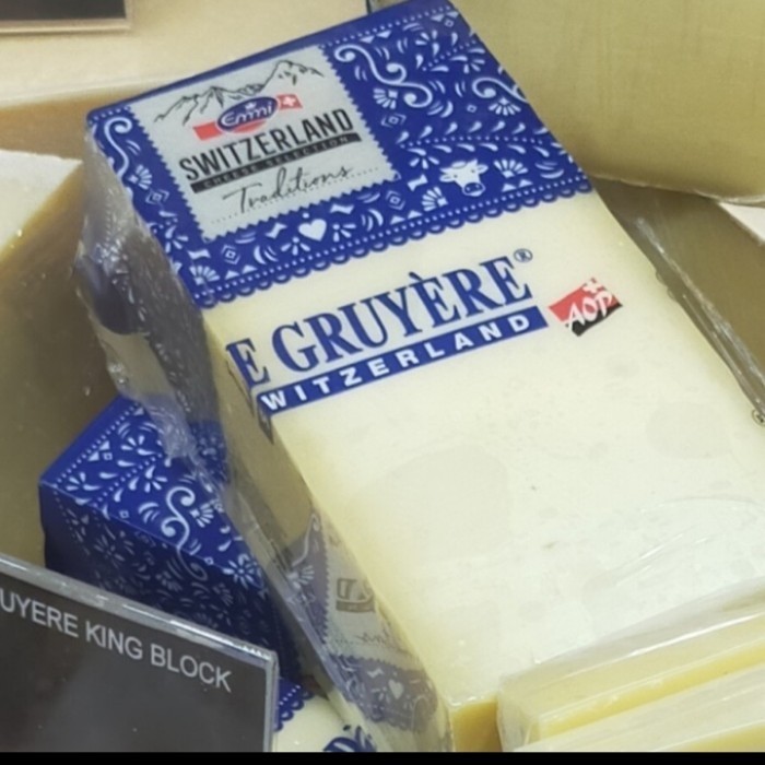 

promo new normal keju Swiss Cheese gruyere block berat +- 2.6kg