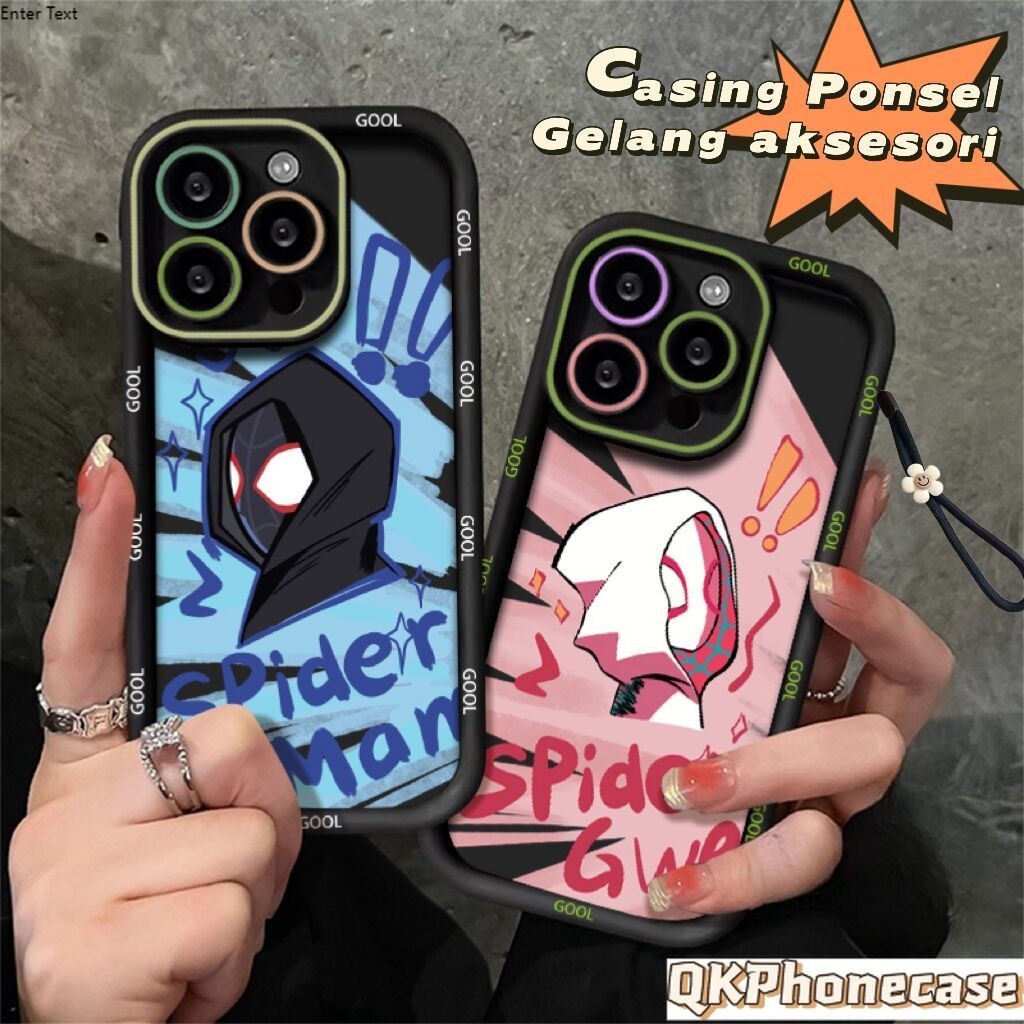 【Gelang Tangan+Casing HP】Unik Softcase Couple Spiderman Casing Untuk Xiaomi Redmi 12C10C9A9C9T10A No