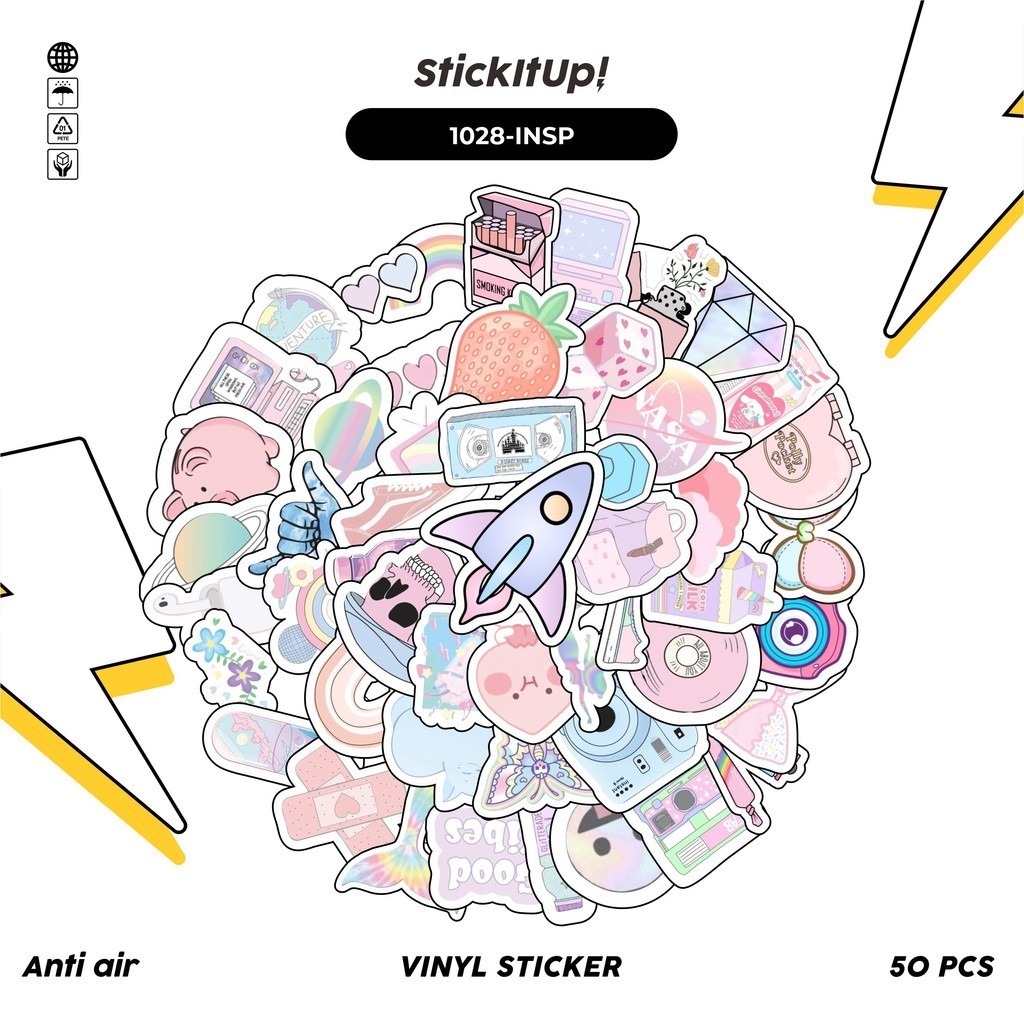 

COD✨ 100 Pcs Stiker Pack INS Style Pastel Lucu Aesthetic Vynil Waterproof untuk Freebies Sticker Buku Journal Casing HP Laptop
