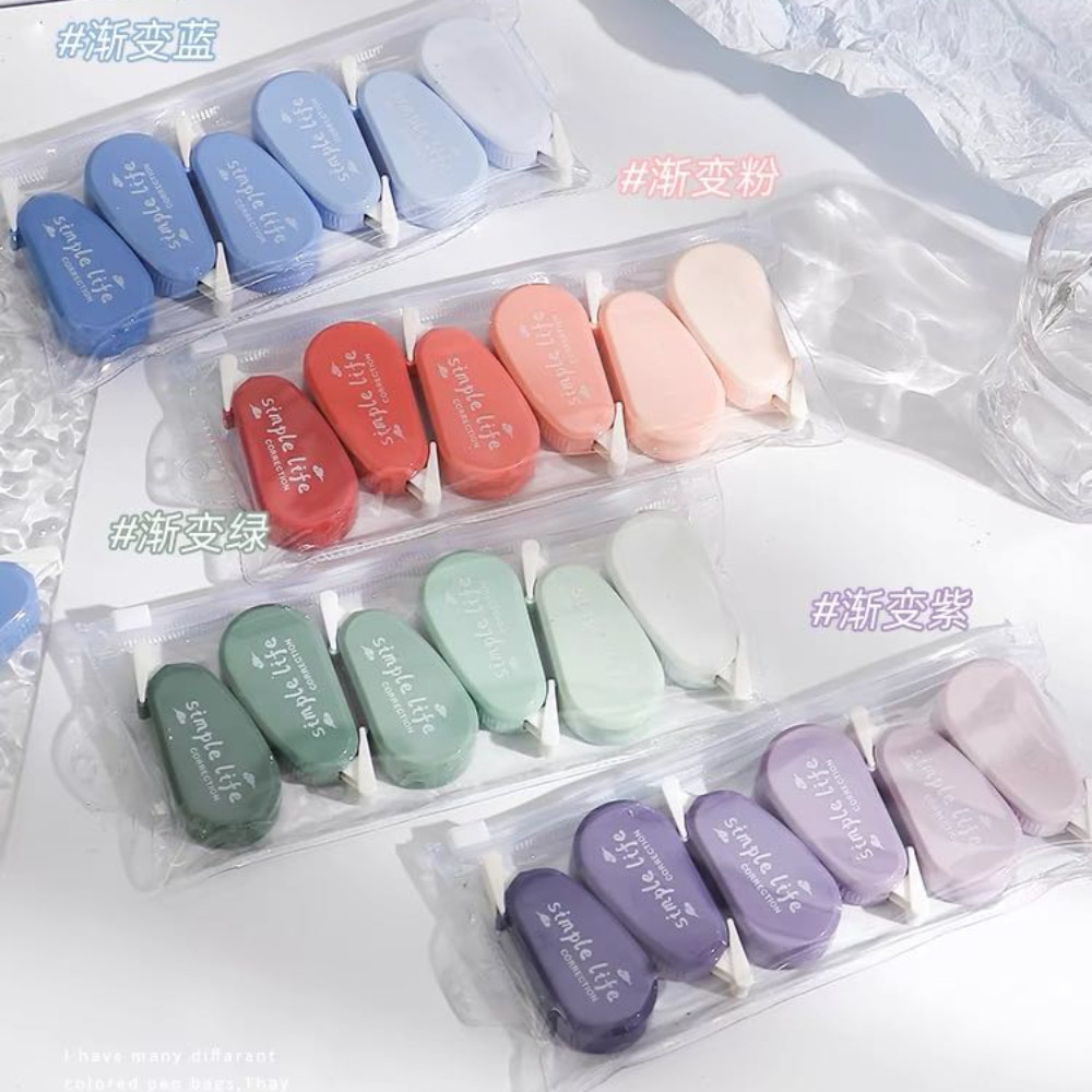 

SURABAYA Winzige Set 6 Pita Koreksi Tip Ex Kertas Lucu CORRECTION TAPE Tipe X KERTAS Morandi Aesthetic Stationery Alat Tulis barang aesthetic Pastel Color Pita penghapus kantor siswa
