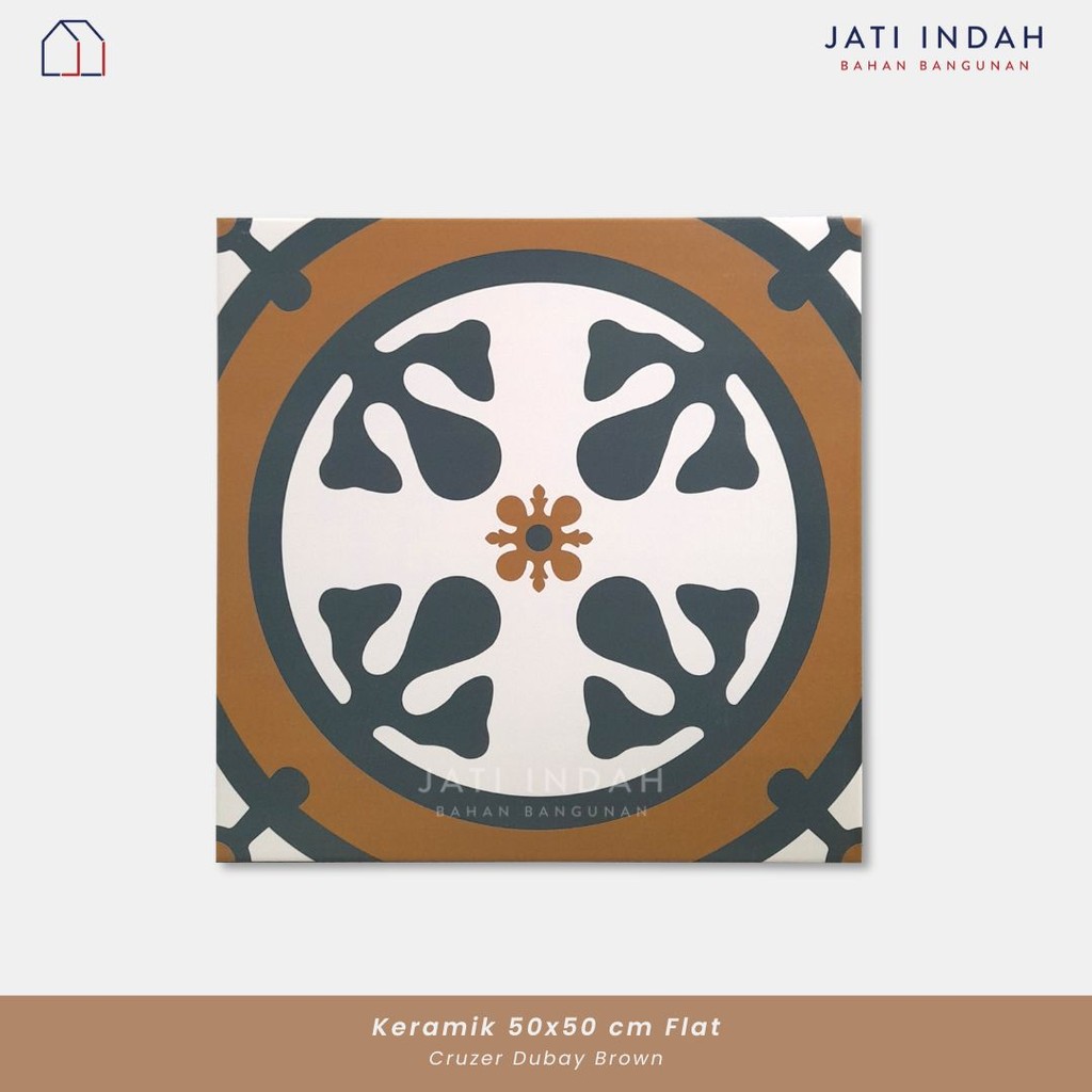 Keramik Lantai Matt Decorative 50x50 cm Cruzer Dubay Brown | Keramik Motif Tegel