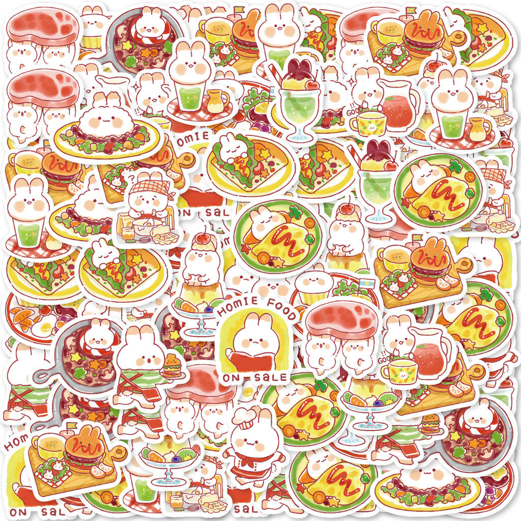 

30pcs Cute Bunny Cartoon Graffiti Stickers Decorate Notebook Suitcase Motorcycle Classic Toy Scrapbook Waterproof PVC Decals