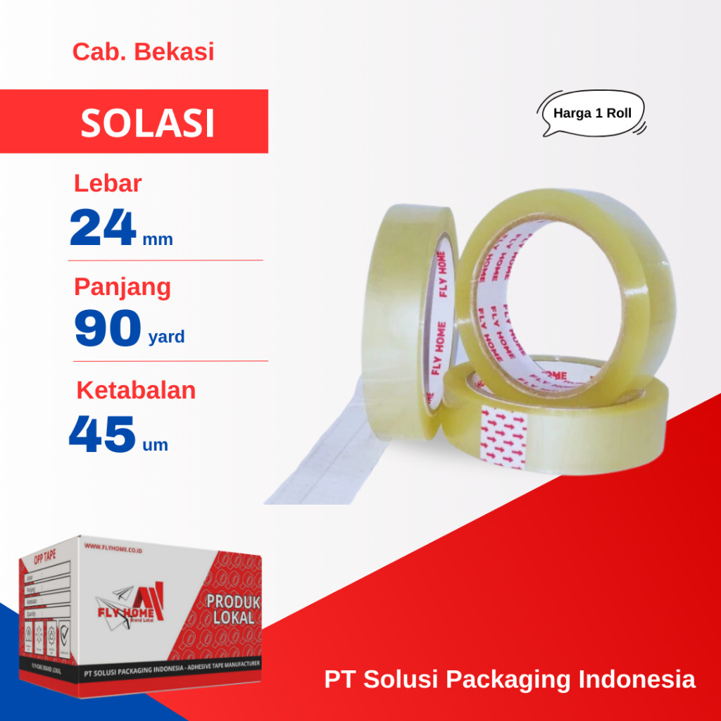

FLYHOME 1Roll Lakban Solasi 1inci 24x90Y 81METER 90 Yard