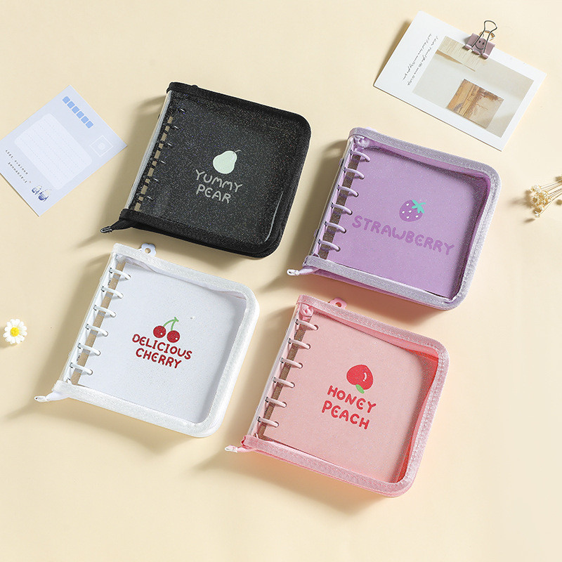 

A7 Square Zipper Binder Notebook Kpop Photocard Collect Book Journal Diary Agenda Planner Bullet School Stationery