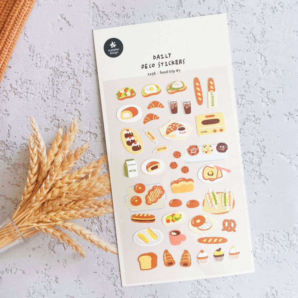 

Korean Import Original Suatelier Delicious Bread Paper Stickers Scrapbooking Diy Journal Stationery Sticker Deco Art Supply