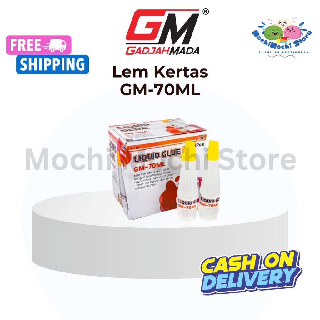 

Lem Kertas GM-70ML | Lem Cair Serbaguna | Lem Glue Cair Botol Perekat Serba Guna