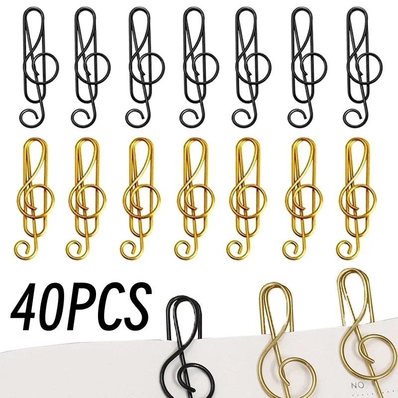 

20/40Pcs Creative Music Note Shaped Creative File Clamp Paper Clip Bookmark Holder Paper Decorative Clip for Office School Home