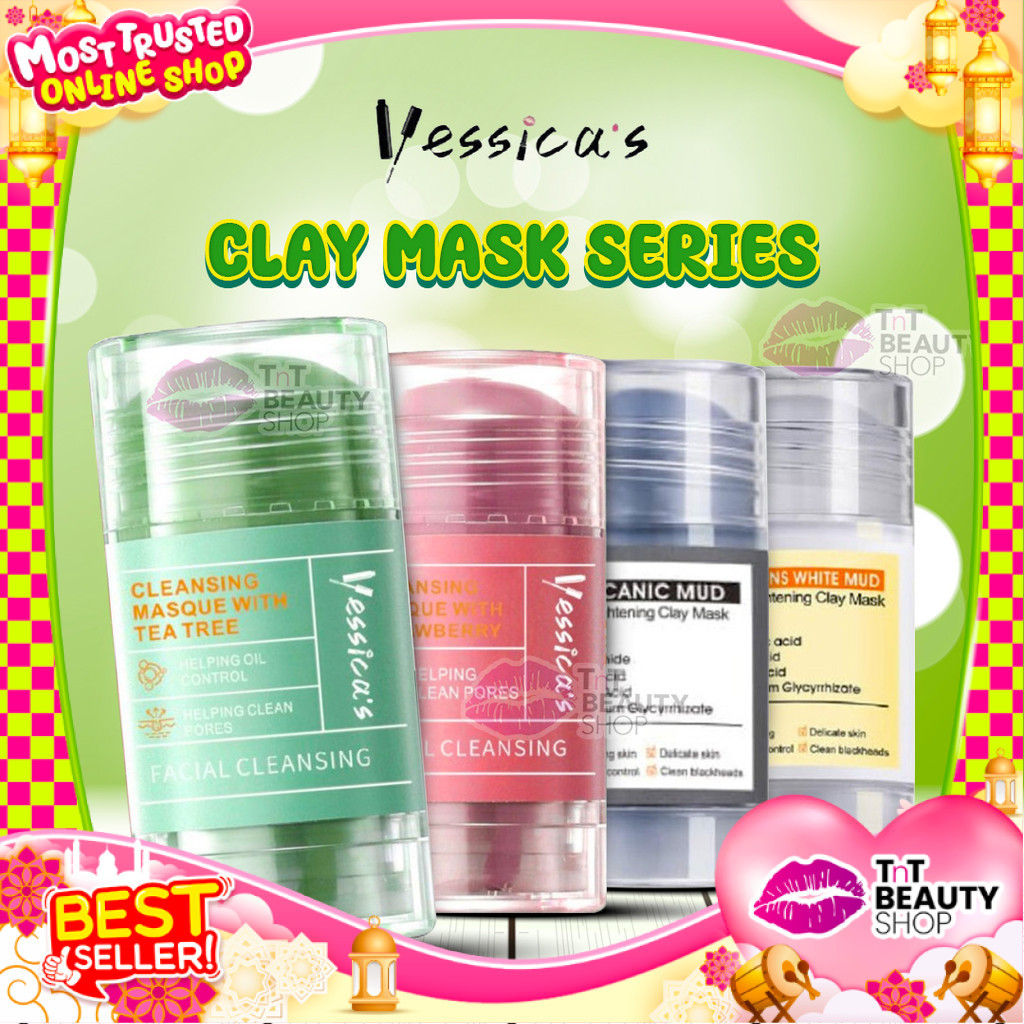 Yessica Tea Tree & Strawberry Anti Pore -  Acne Clay Stick Mask - Volcanic Mud  | TnT Beauty Shop