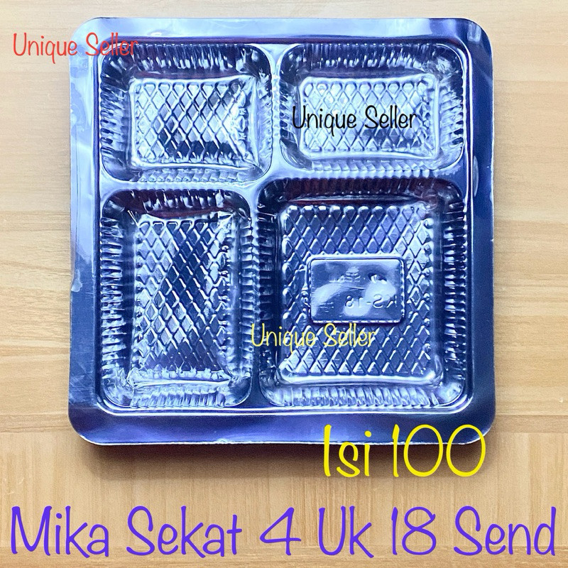 [Isi100] Mika Sekat 4 Uk 18 Send untuk dus nasi 18x18 / Mikat Sekat 4 untuk dus 18x18 / Mika Sekat 4