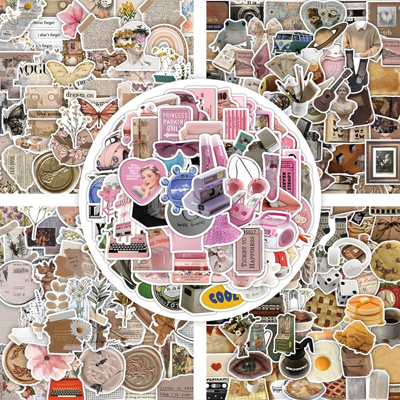 

60pcs Lifestyle Series label Cangkir Air Deco DIY Tahan Air Decals